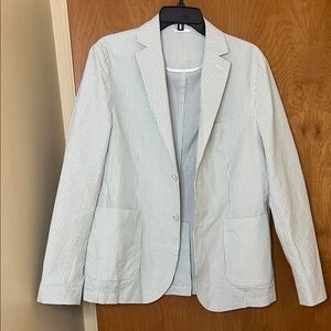 Striped Blazer seersucker - White and seafoam gree